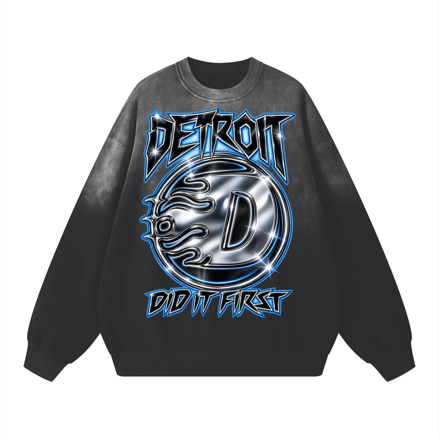 Grit Blue Faded Cotton Sweatshirt