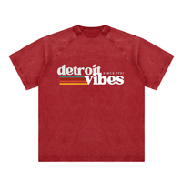 Detroit Vibes Red Washed T-Shirt
