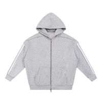 Detroit Saint Raw Edge Double Layered Zip Hoodie