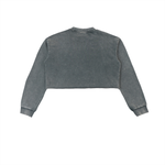 Detroit Vibe Snow Washed Raw Edge Cropped Sweatshirt