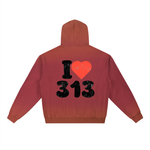 Detroit Vibes Oversized Vintage Washed Fleece Hoodie