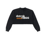 Detroit Vibe Snow Washed Raw Edge Cropped Sweatshirt