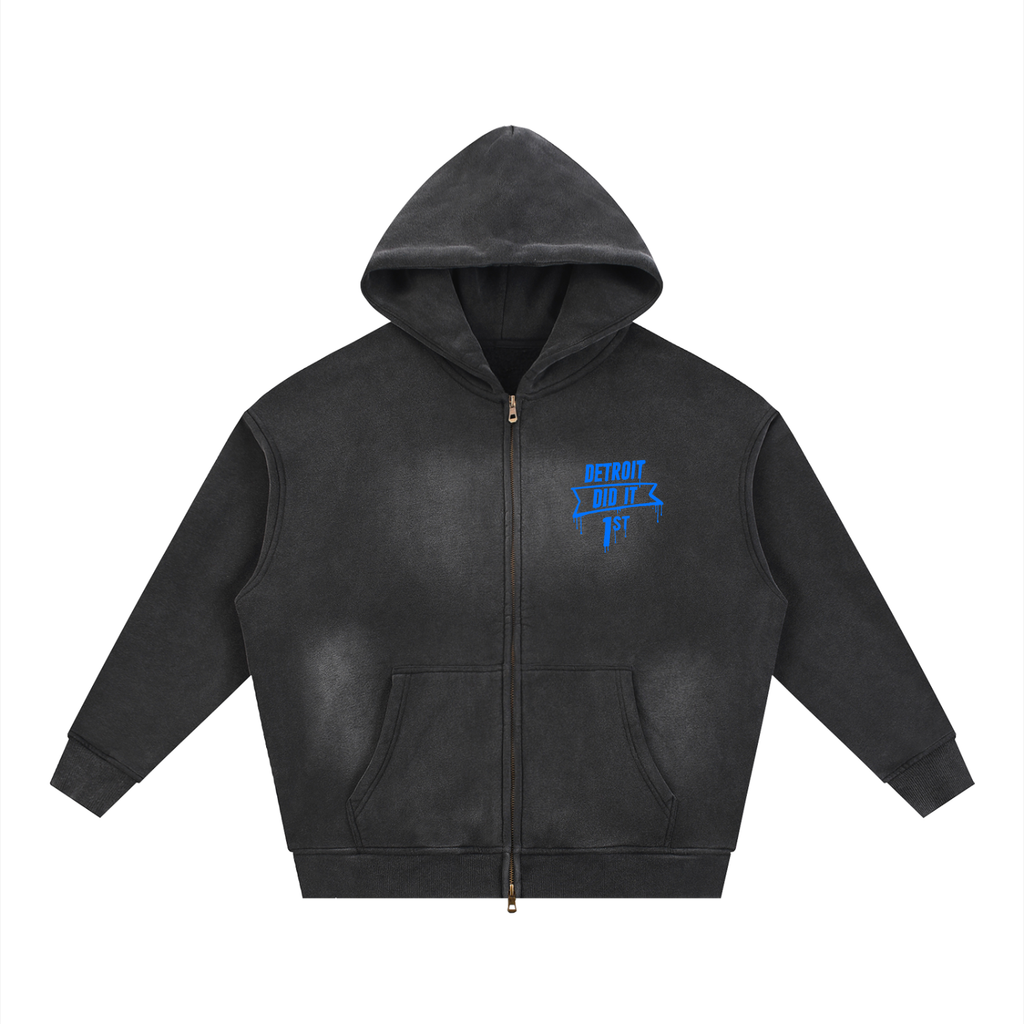 The Wave Zip-Up Boxy Fleece Hoodie