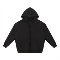 Detroit Saint Raw Edge Double Layered Zip Hoodie