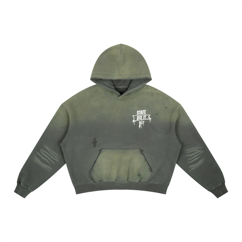 State First Frayed Boxy Hoodie