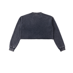Detroit Vibe Snow Washed Raw Edge Cropped Sweatshirt