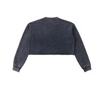 Detroit Vibe Snow Washed Raw Edge Cropped Sweatshirt