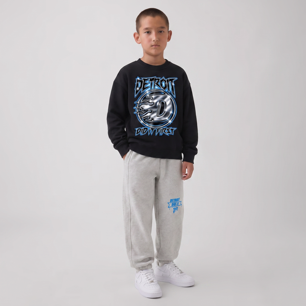 Grit Blue Kids' Crewneck Sweatshirt