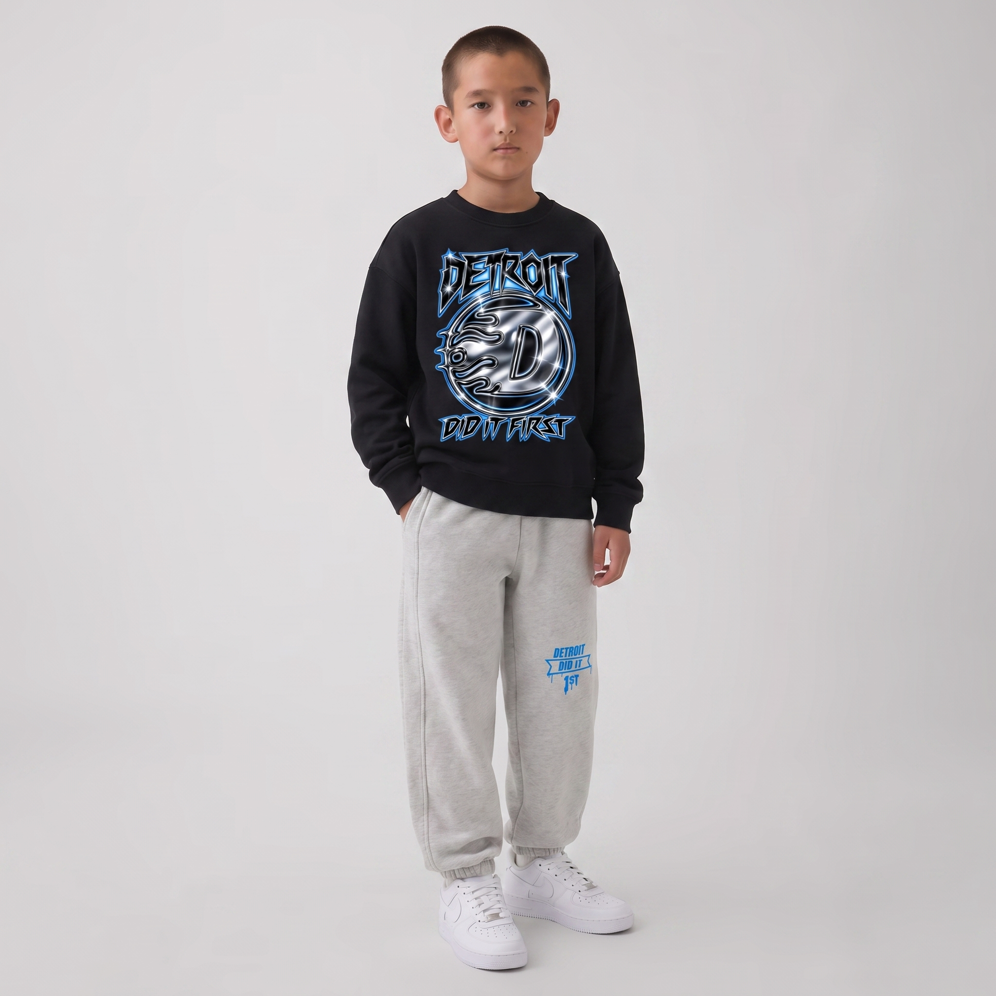 Grit Blue Kids' Crewneck Sweatshirt