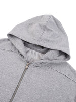 Detroit Saint Raw Edge Double Layered Zip Hoodie