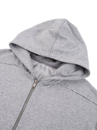 Detroit Saint Raw Edge Double Layered Zip Hoodie