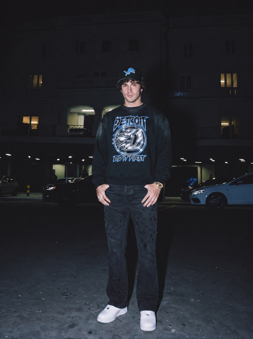 Grit Blue Faded Cotton Sweatshirt