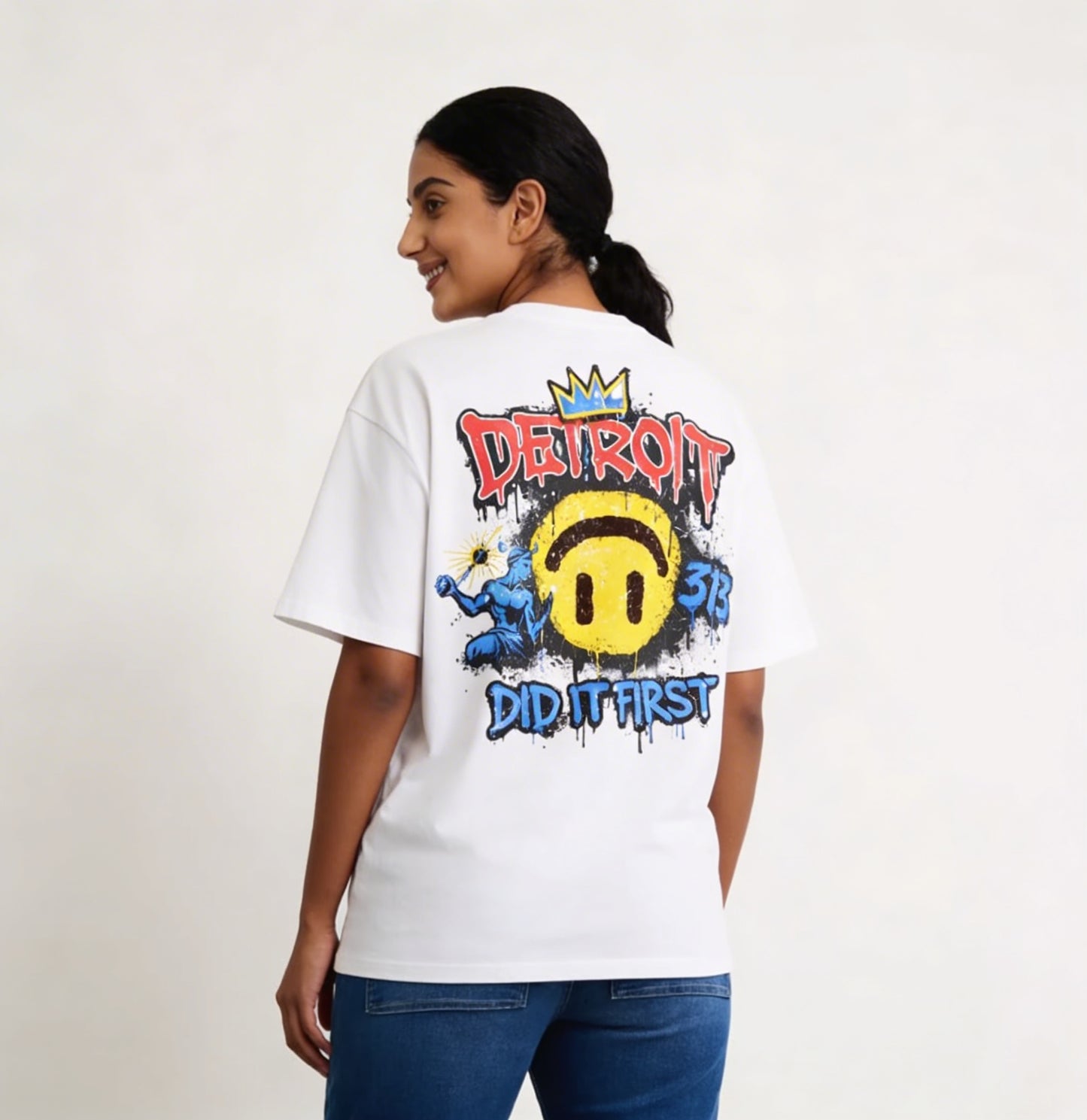 Happyface Loose Drop Shoulder T-Shirt