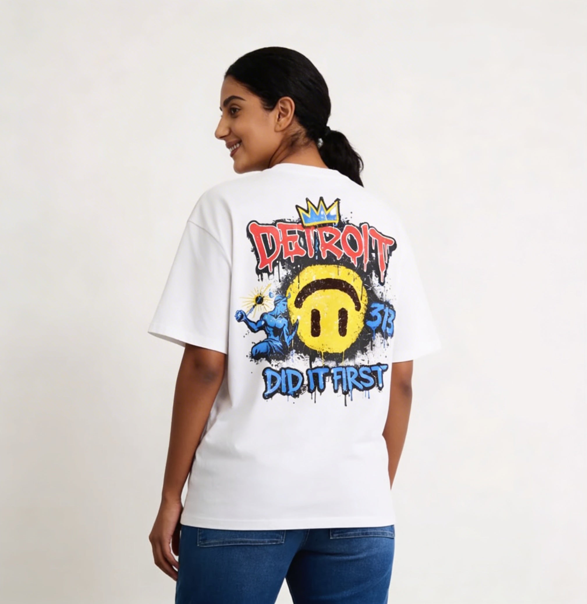 Happyface Loose Drop Shoulder T-Shirt