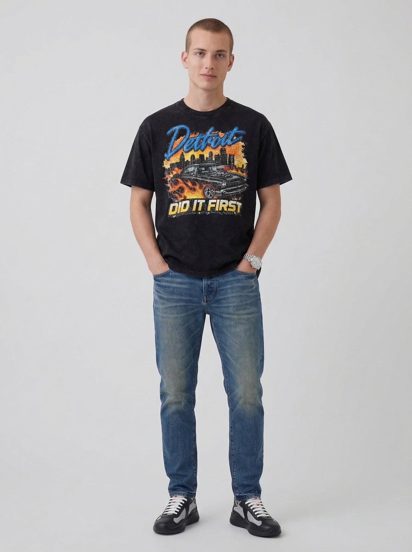 Detroit Hot Rod Oversized Cotton T-Shirt