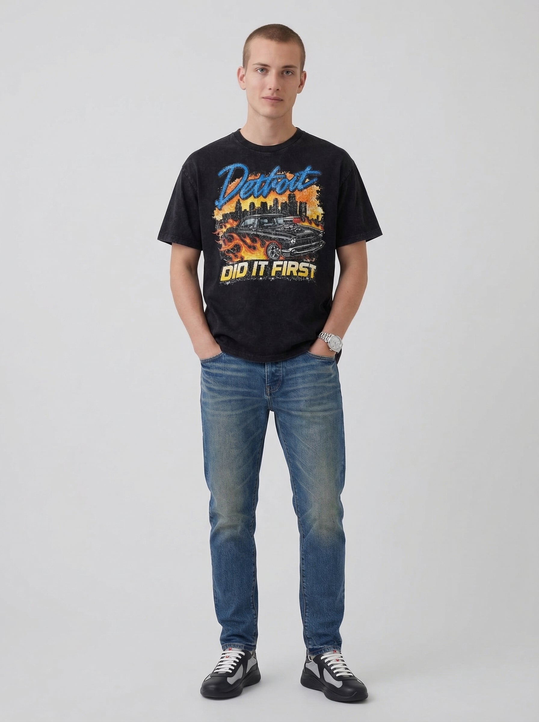 Detroit Hot Rod Oversized Cotton T-Shirt